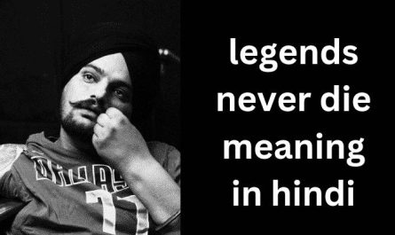 legends never die meaning in hindi